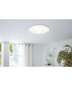 Plafoniera led integrato "palagiano" in metallo e plastica colore bianco, 2100lm